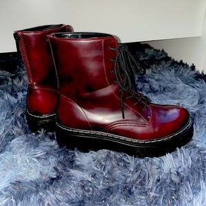 Steve Madden Burgundy Faux Leather Boots